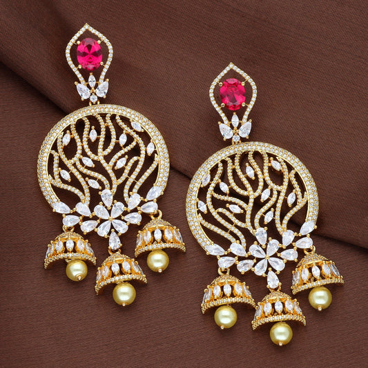 Zirconia Chandbutta Earrings