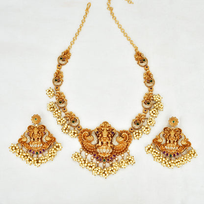Lakshmi Devi Antique Guttapusalu Necklace Set