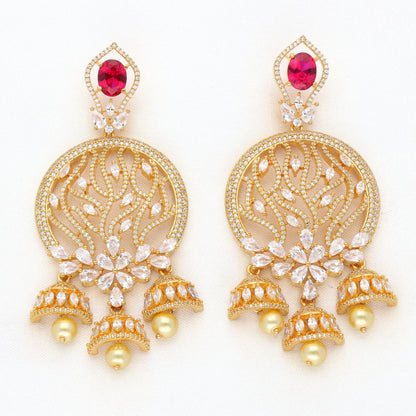 Zirconia Chandbutta Earrings