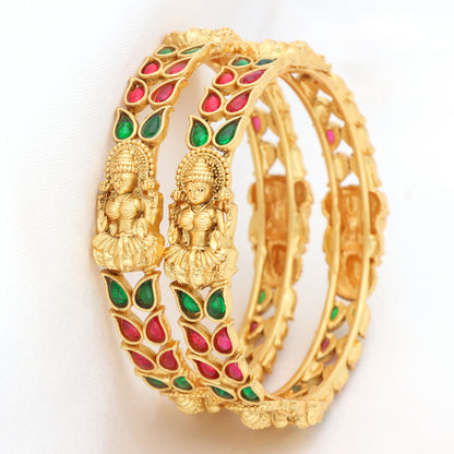Antique Kempu Lakshmi Devi Bangle ZBGL10506
