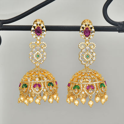 Zirconia Jhumka Earrings