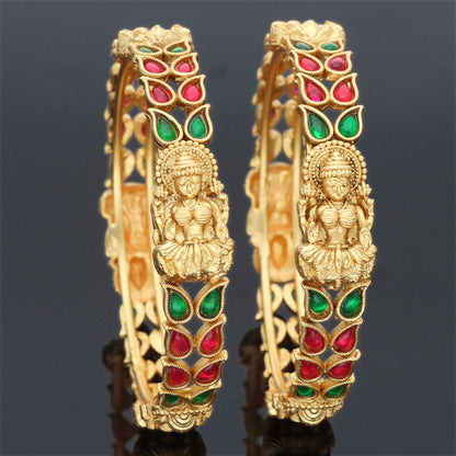 Antique Kempu Lakshmi Devi Bangle ZBGL10506