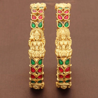 Antique Kempu Lakshmi Devi Bangle ZBGL10506
