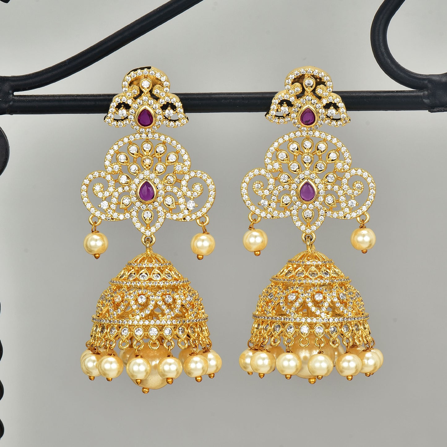Zirconia  Jhumka Earrings