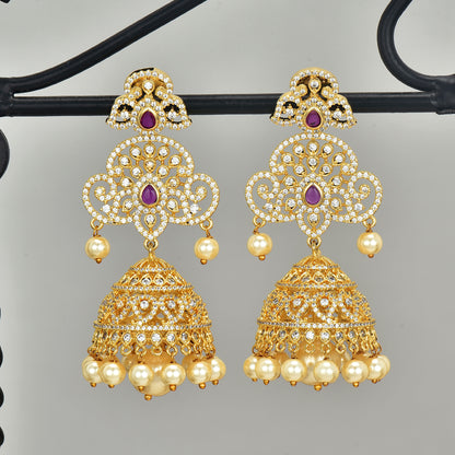 Zirconia  Jhumka Earrings