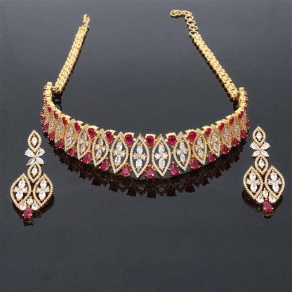 Zirconia Gold Choker Set