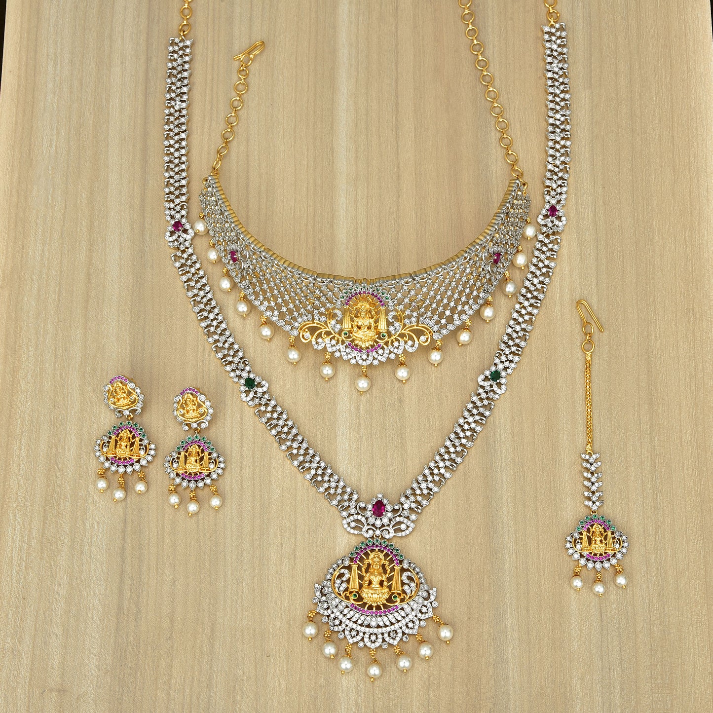 Lakshmi Devi Zirconia Mini-Bridal Set