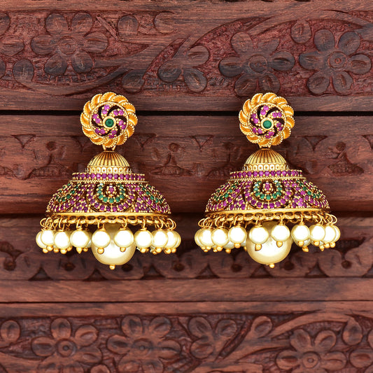 Antique Kempu Butta Earrings 113293