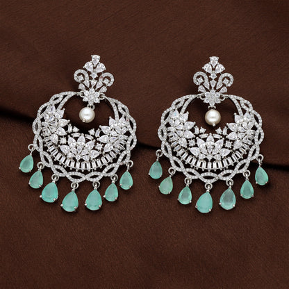 Zirconia Chandbali Earrings