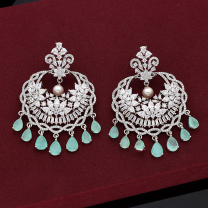 Zirconia Chandbali Earrings