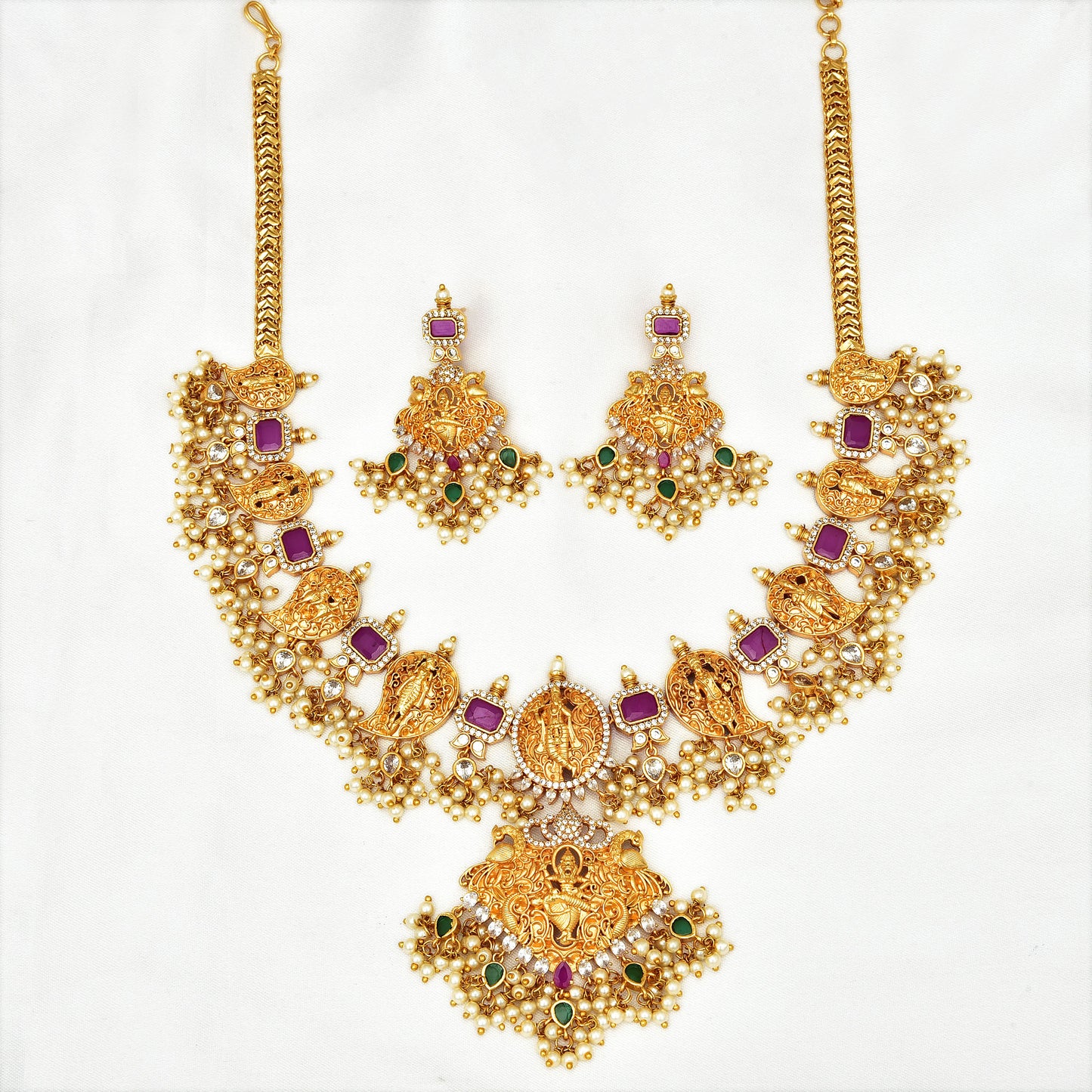 Dashavatharam Guttapusalu Necklace Set