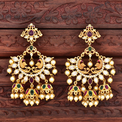Kempu Chandbali Earrings