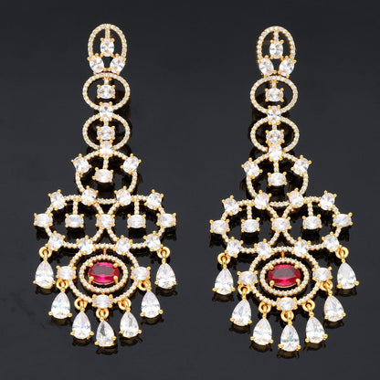 Zirconia Chandbali Earrings