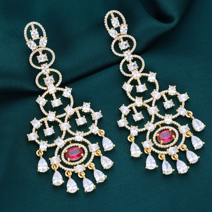 Zirconia Chandbali Earrings