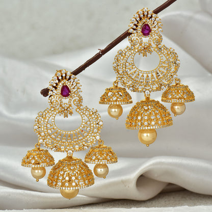 Zirconia Chandbutta Earrings