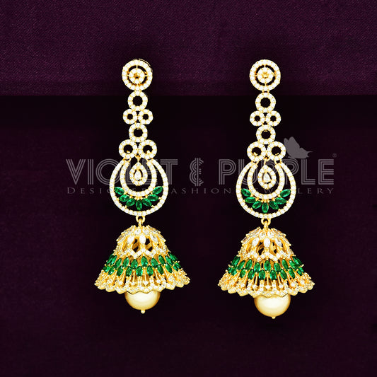 CZ Jhumka Earrings 89509